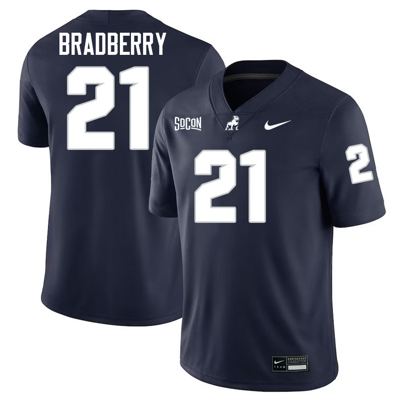 Samford Bulldogs #21 James Bradberry College Football Jerseys,Uniforms-Navy
